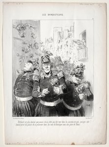 Die Bankettgäste, Platte 4: Rifolard ist bezaubernder denn je..., 1848 von Honoré Daumier
