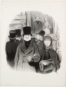Die schönen Tage des Lebens, Platte 59: Wenn das Porträt im Salon ist, 1845 von Honoré Daumier