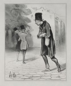Die Bohemiens von Paris, Platte 4: Der Sammler von Zigarrenstummeln, 5. Dezember 1841 von Honoré Daumier