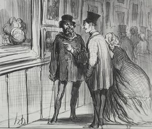 Die Ausstellung von 1859, Platte 8: Der Maler, dessen Gemälde abgelehnt wurde..., 1859