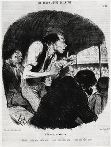Die schönen Tage des Lebens: am Tor von Saint Martin, Christi... ist ein schöner Akt... für einen schönen Akt... es ist ein schöner Akt. Illustration von Honore Daumier (1808-1879), veröffentlicht in den Nachrichten, „Charivari“, datiert 6. Februar 1846