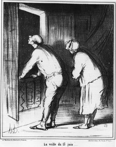 Der Vorabend des 13. Juni..., Karikatur von Honoré Daumier (1808-1879). Charivari von Honoré Daumier