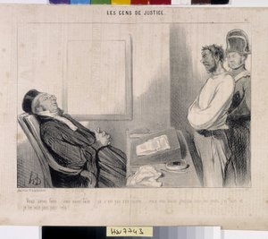 Das Volk der Gerechtigkeit. Karikatur von Honore Daumier (1808-1879), 37,5x28. Auszug aus der Zeitung Le Charivari, Musée des Beaux Arts, Palais Longchamp, Marseille.
