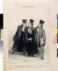 Die Leute der Gerechtigkeit. Karikatur von Honore Daumier (1808-1879), 37,5x28. Auszug aus der Zeitung Le Charivari, Musée des Beaux Arts, Palais Longchamp, Marseille