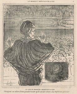 Ein Abend der ersten Aufführung von Honoré Daumier