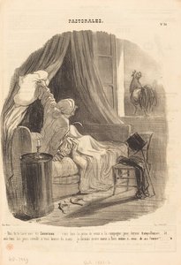 Vas-tu te taire avec tes Cocoricos von Honoré Daumier