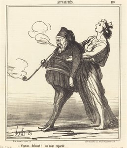 Schau!... steh auf, man beobachtet uns von Honoré Daumier