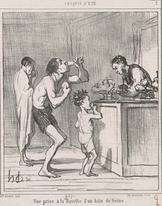Ansicht aufgenommen in der Erfrischungsbar eines Bades von Honoré Daumier