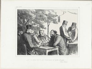 „Ich habe nie so viel gelacht wie bei der Beerdigung von Bourdins Tochter...“ (Henri Monnier), Platte 303 aus Souvenirs d’artistes von Honoré Victorin Daumier
