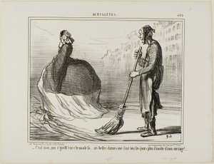 „- Ich würde es bedauern, wenn dieser Modestil eines Tages aus der Mode käme... diese Damen erledigen die Hälfte meiner Arbeit!“, Platte 438 aus Actualités