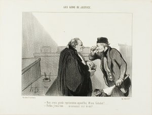 „- Heute sollte eine großartige Vorstellung sein, Herr Galuchet... - Das denke ich auch... Ein Mordfall mit einer Vergewaltigung...“, Platte 31 aus Les Gens De Justice