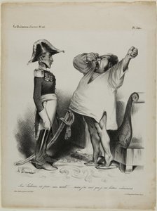 „- Sire! Lissabon wurde erobert. - aaaah!!... und ich träumte, dass ich tapfer gekämpft habe!“, Platte 304 von Honoré Victorin Daumier