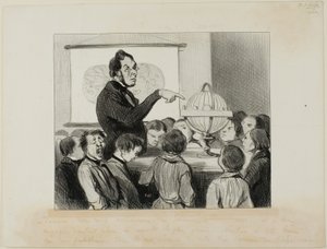 "- Morgen werden wir Saturn studieren. Ich möchte, dass Sie diesem großen Planeten besondere Aufmerksamkeit schenken... den Sie aller Wahrscheinlichkeit nach in Ihrem Leben nie zu Gesicht bekommen werden!", Platte 18 aus Professeurs Et Moutards