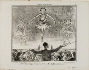 Eine Tänzerin, die behauptet, die große Tradition von VESTRI bewahrt zu haben, Platte 12 aus Croquis Dramatiques