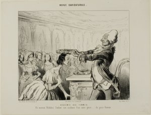 Akademie der Frauen. Ein neuer Richelieu, der eine neue Akademie anderer Art gründet... des weiblichen Geschlechts, Platte 33 aus Revue Caricatureale