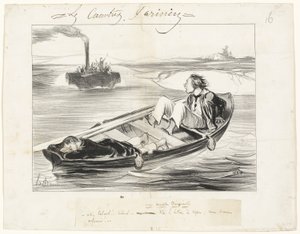 Eine unangenehme Begegnung, Platte sechzehn aus Les Canotiers Parisiens von Honoré Victorin Daumier