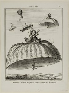 Eine andere Möglichkeit, die neuen Petticoats zu nutzen, die kürzlich in Mode gekommen sind, Platte 294 aus Actualités von Honoré Victorin Daumier