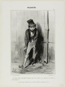 „Verdammt! Sie sind glücklicher als ihr Herr.... diese Miststücke von Stiefeln... sie trinken!“, Platte 2 aus Vulgarités von Honoré Victorin Daumier