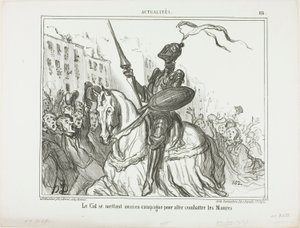 El Cid zieht auch in den Kampf gegen die Mauren, Platte 116 aus Actualités von Honoré Victorin Daumier