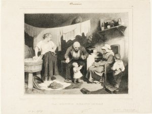 Die gute Großmutter, Platte 55 von Honoré Victorin Daumier