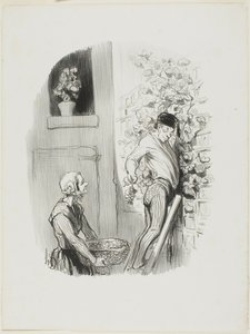 Die Traubenleserin, aus Les Bons Bourgeois von Honoré Victorin Daumier