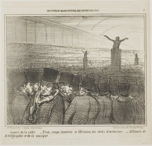 Ansicht der großen Halle, Platte 1 aus Souvenir du Grand Festival des Orphéonistes