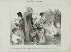 Was wieder beweist, dass man sich schon seit der Schule auf die Schultern seiner Verwandten stützt, um im Leben voranzukommen, Platte 30 aus Professeurs Et Moutards von Honoré Victorin Daumier