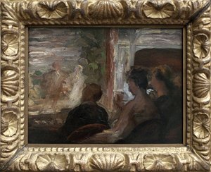 Eine Theaterloge. Gemälde von Honore Daumier (1808-1879), um 1865. Französische Kunst von Honoré Daumier