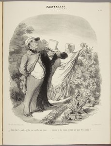 Na schön!...jetzt pflückt sie mir eine Rose...als wären Rosen zum Pflücken da!... von Honoré Daumier