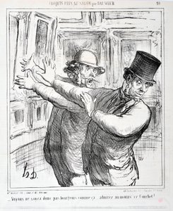 Werk von Honore Daumier (1808-1879). Charivari stammt aus dem Jahr 1865: Serie Skizzen aus dem Salon „-Seien wir nicht so bürgerlich... bewundern Sie zumindest diesen Courbet! „MUSEUM DER SCHÖNEN KÜNSTE - PALAST LONGCHAMP, MARSEILLE von Honoré Daumier