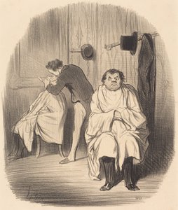 Teufel!... es scheint, dass der Rasierer nicht gut ist... von Honoré Daumier