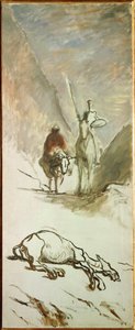 Don Quijote und das tote Maultier von Honore Daumier