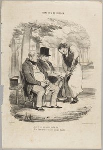 Ist Ihr Wein wenigstens gut!..., Nummer 7 aus der Serie Quand on a du Guignon aus Le Charivari von Honoré Daumier