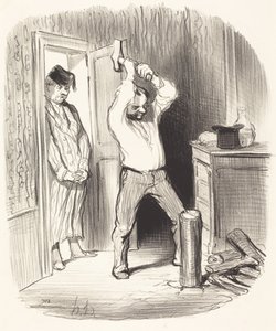 Ist es Gott erlaubt... Holz zu spalten... von Honoré Daumier