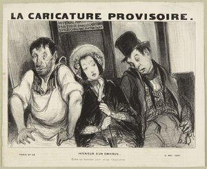 Inneres eines Omnibusses, aus der Serie „Pariser Typen“ aus La Caricature Provisoire