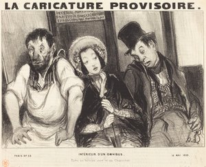 Innenraum eines Omnibusses von Honoré Daumier
