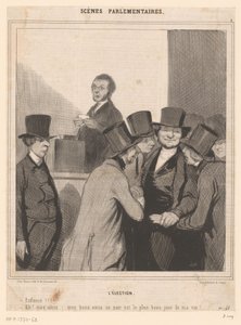 Karikatur von zwei Kandidaten nach dem Wahlergebnis von Honoré Daumier