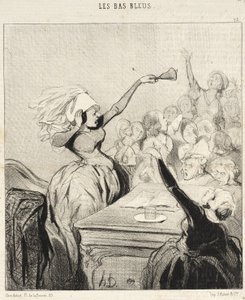 Die Präsidentin schreit aus vollem Hals Mesdames!... von Honoré Daumier