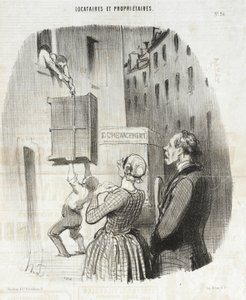 Nächtlich umherziehende Mieter von Honoré Daumier