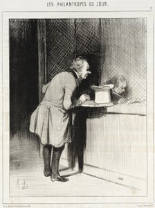 Monsieur, ich spende für das Erdbeben in den Batignolles... von Honoré Daumier
