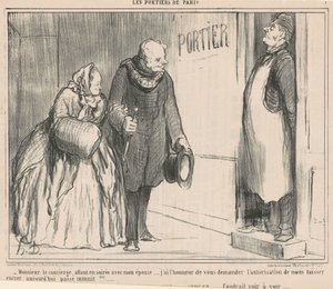 Herr der Hausmeister, auf dem Weg zu einer Abendveranstaltung von Honoré Daumier