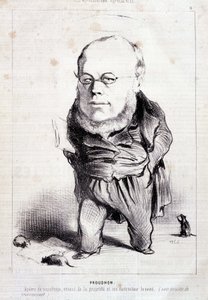 Proudhon, "Apostel des Sozialismus, Feind des Eigentums und sein patentierter Zerstörer" - von Daumier, in "Charivari" vom 06.01.1849