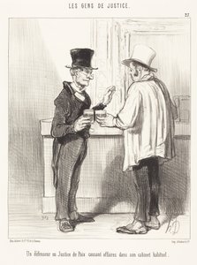 Ein Verteidiger... plaudert... in seinem üblichen Büro von Honoré Daumier