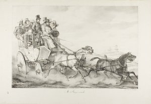 Eine Postkutsche von Emile Jean Horace Vernet