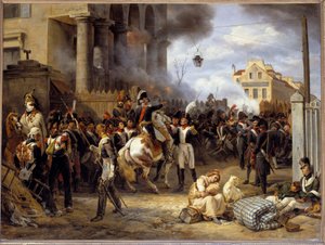 Kampagne von Frankreich: „Die Barriere von Clichy, Verteidigung von Paris am 30.03.1814“. Im Zentrum General Moncey. Gemälde von Émile Horace Vernet (1789-1863) 1820