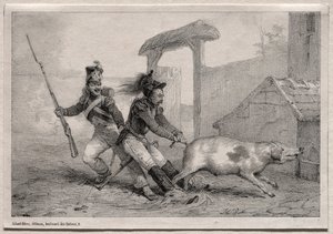Räuber, haltet fest von Emile Jean Horace Vernet