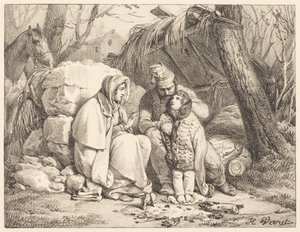 Familie eines Soldaten im Lager von Horace Vernet