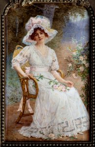 Junge Frau im Garten sitzend von Hortense Richard