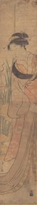 Junge Dame und Irisgarten von Hosoda Eishi