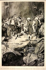 Die Kapitulation von Kapitän Pearson vor John Paul Jones auf dem Deck der Bonhomme Richard im Jahr 1779 von Howard (after) Pyle